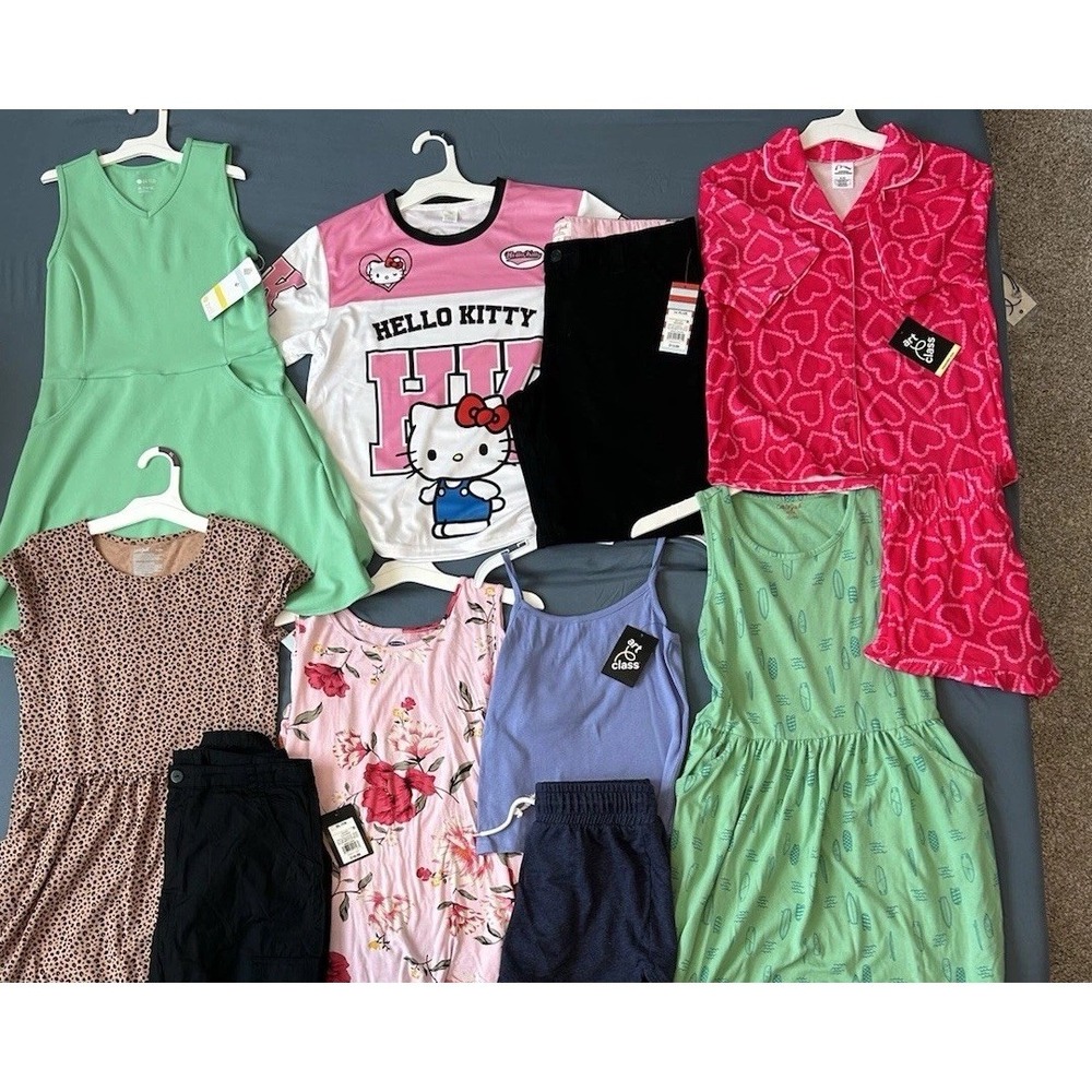 Huge Lot Girls Size 14 16 Clothes NEW &EC Summer XL Dress Hello Kitty Art Class